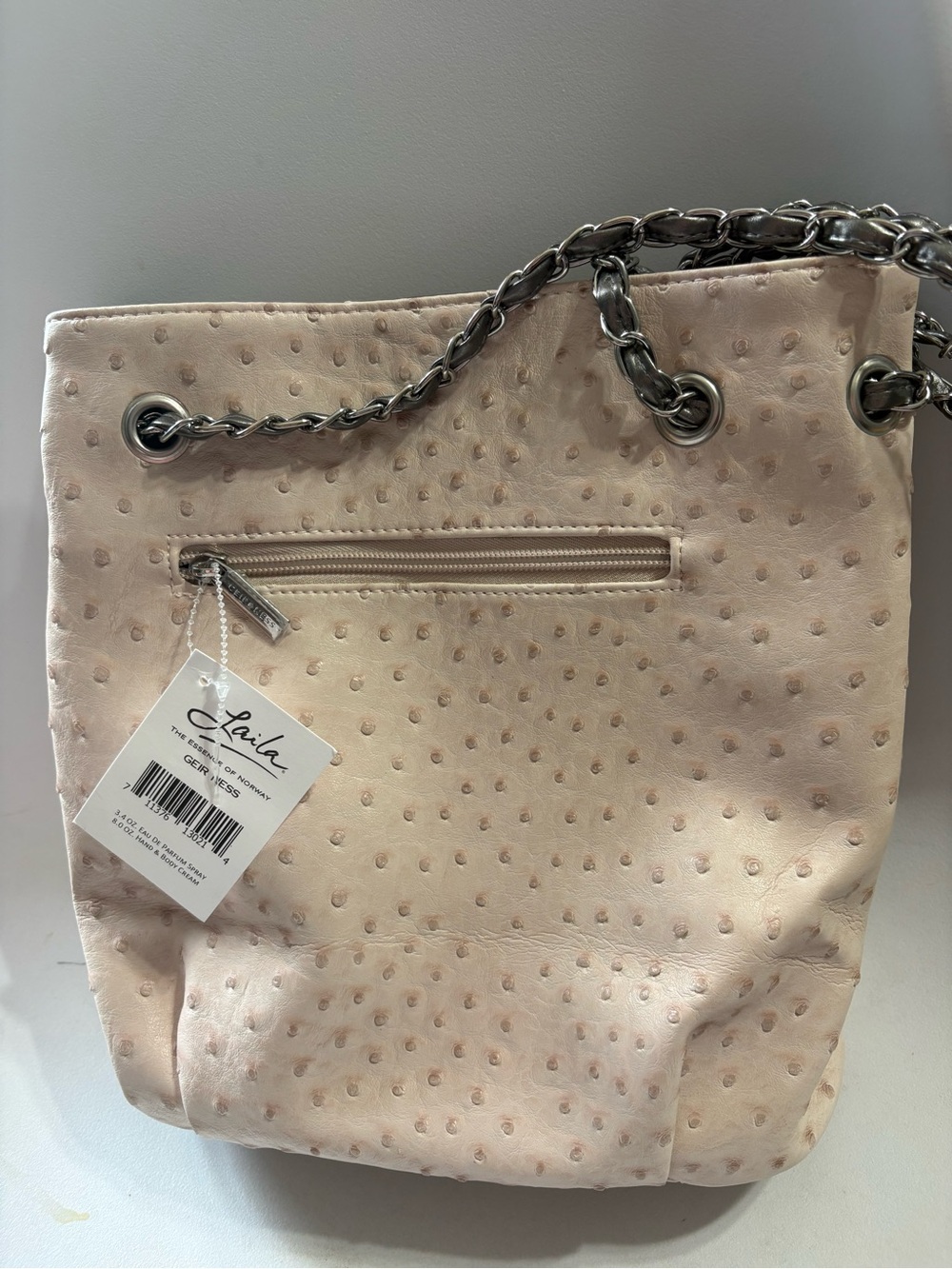 Pebbled Drawstring Shoulder Bag in Pale Pink
